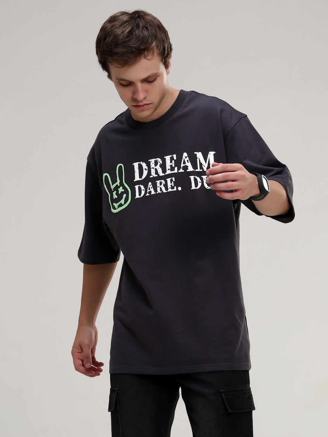 DREAM DARE DU BLACK OVERSIZED T-SHIRT