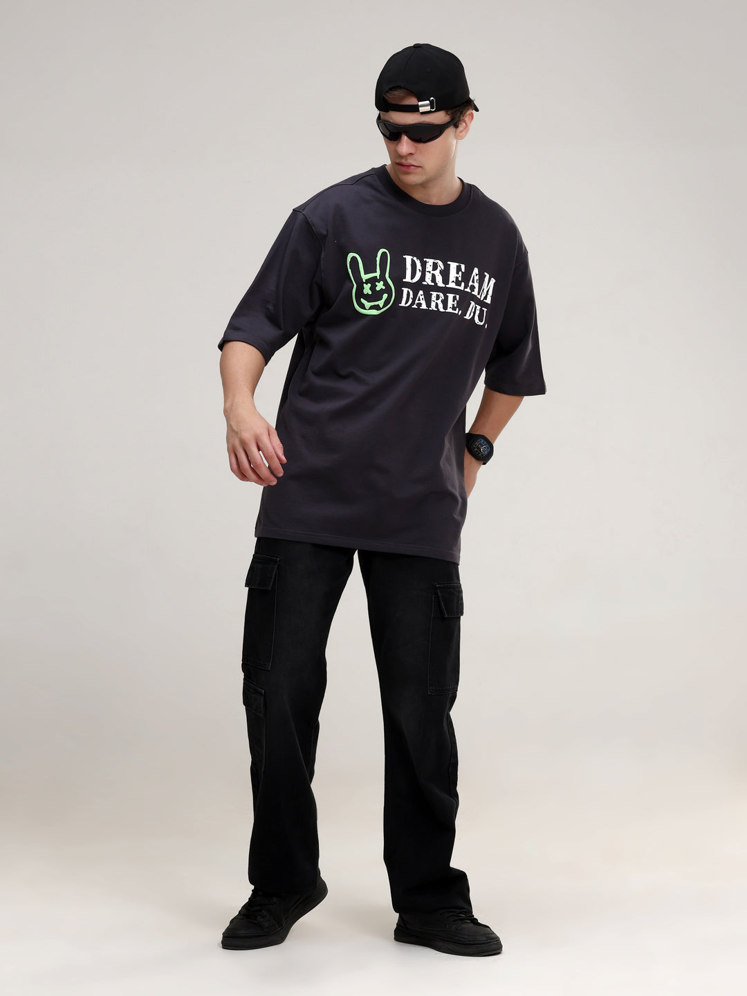 DREAM DARE DU BLACK OVERSIZED T-SHIRT