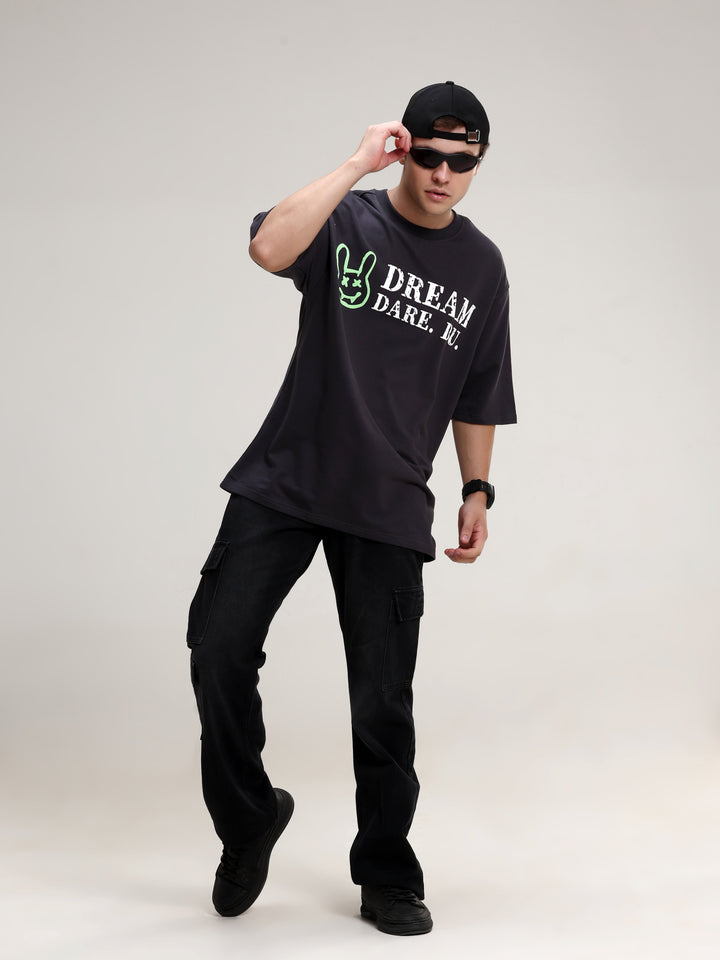DREAM DARE DU BLACK OVERSIZED T-SHIRT