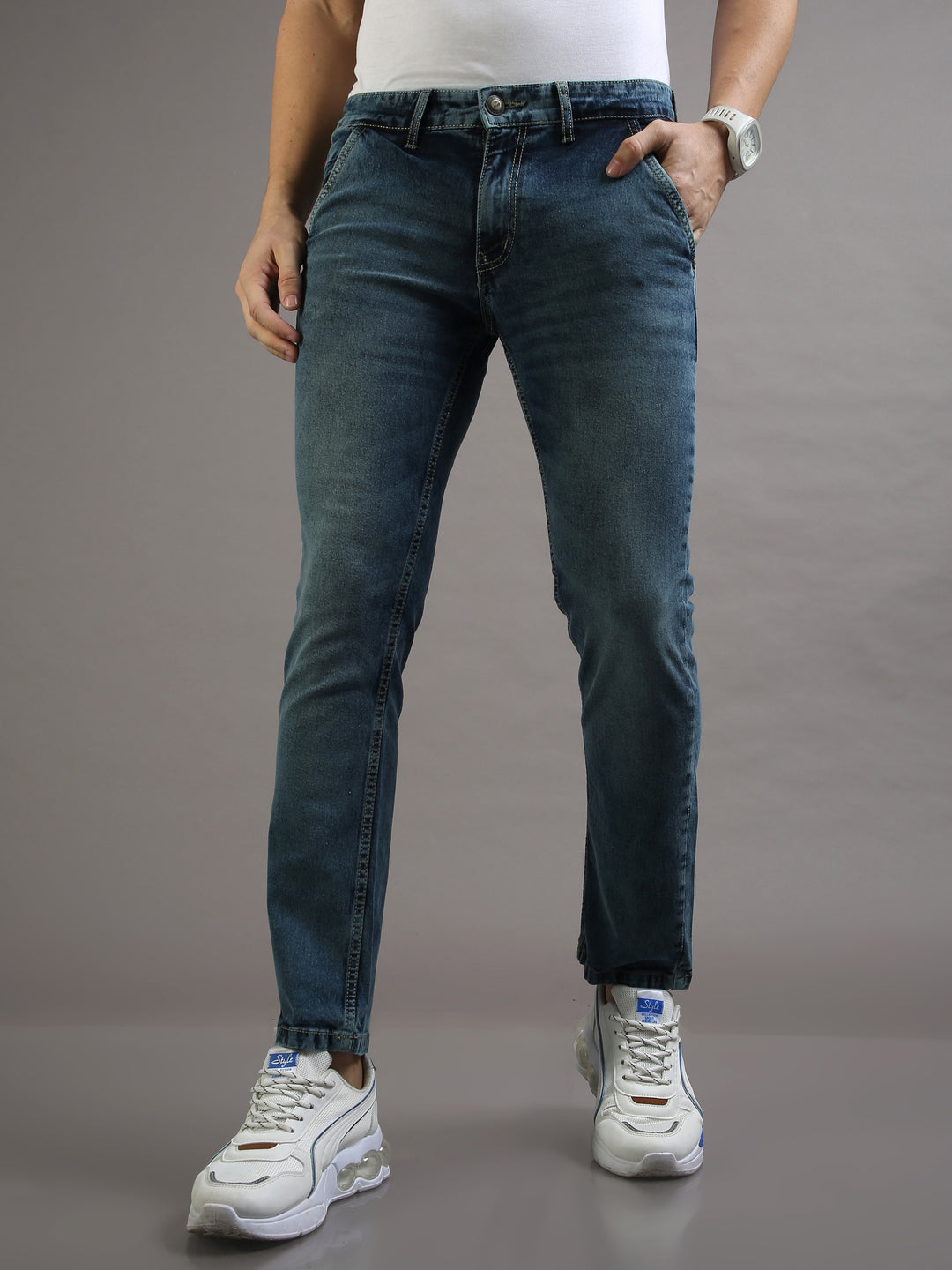 Nautical Tapered Blue Jeans