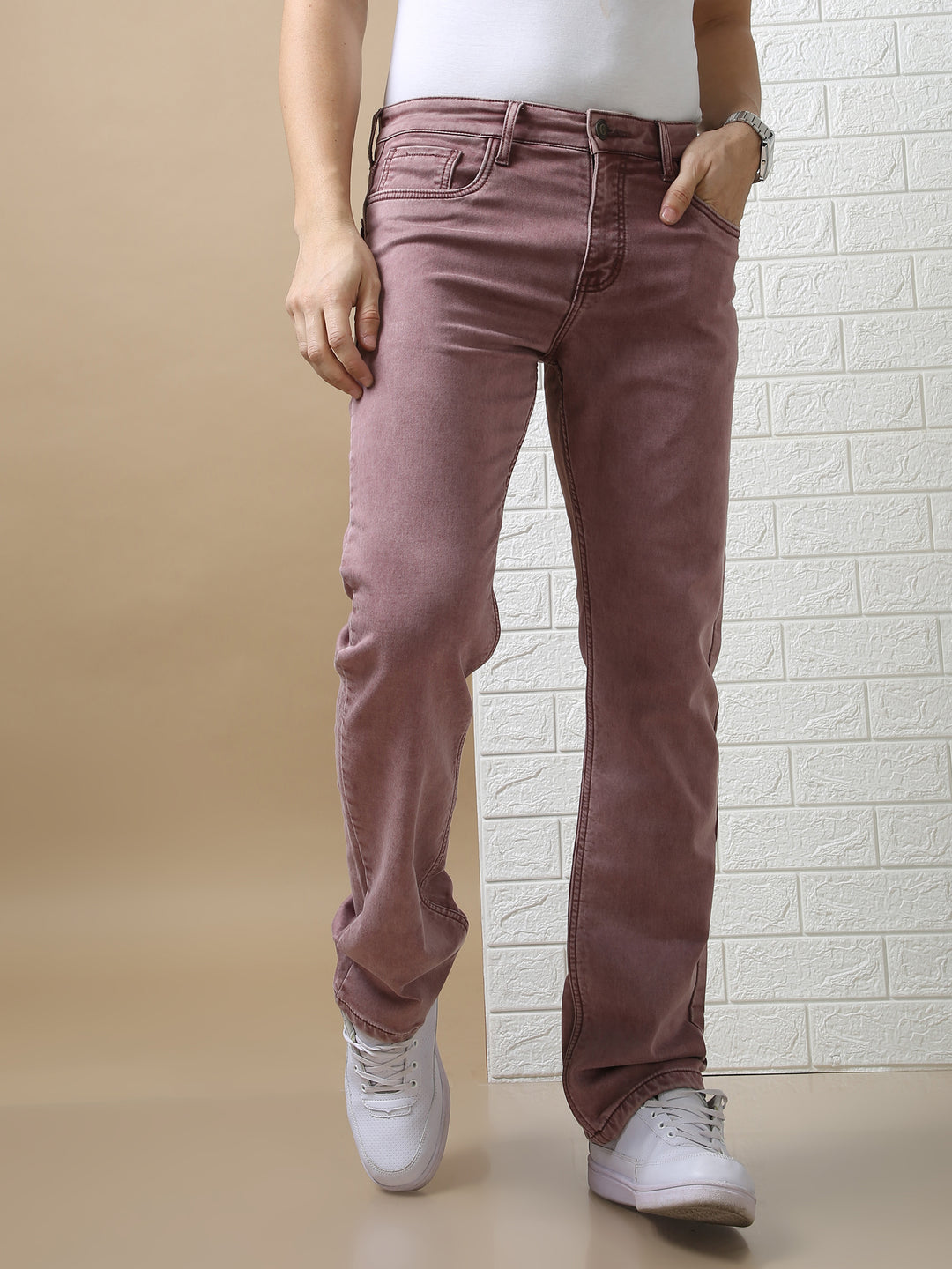 VUDUBurgundy Ease DenimComfort Fit