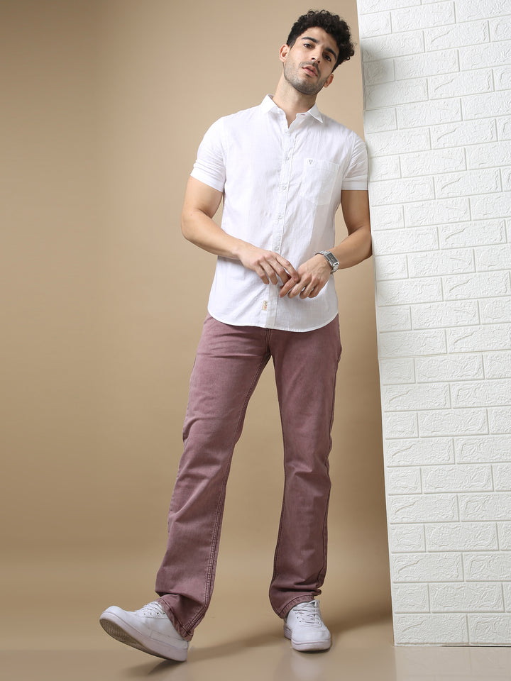 VUDUBurgundy Ease DenimComfort Fit