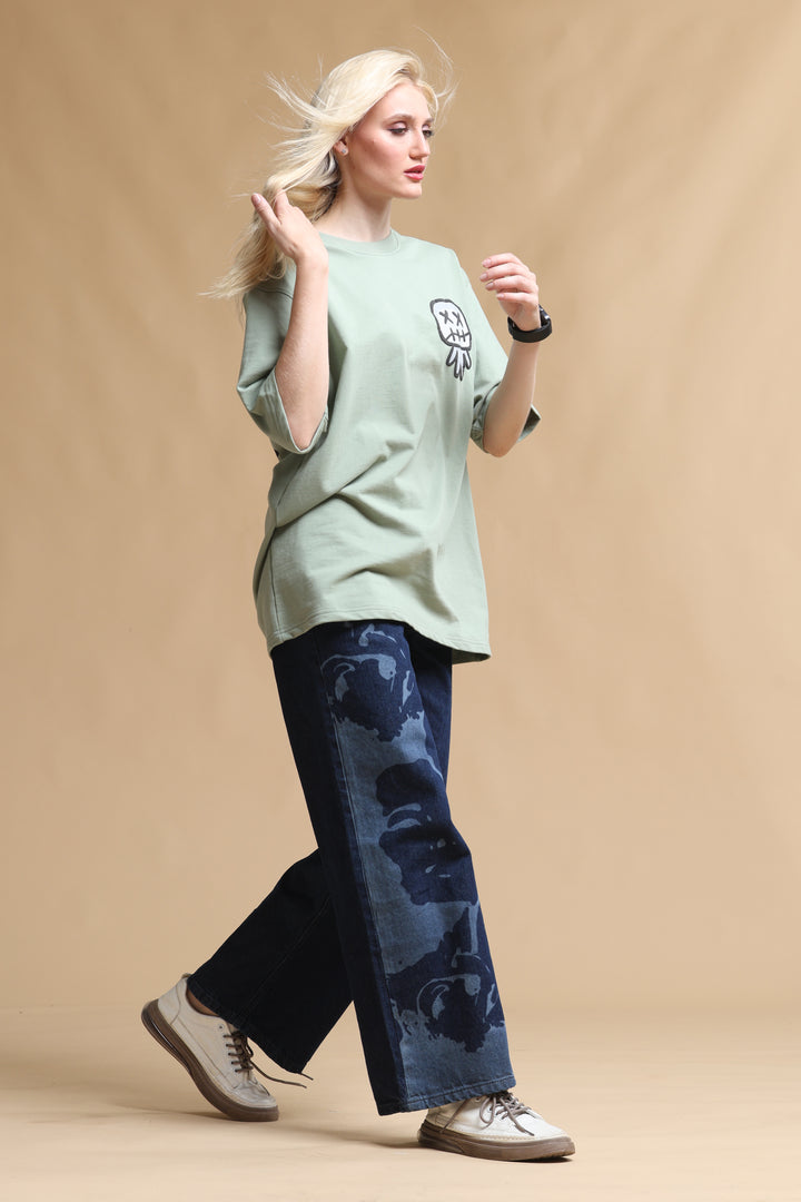 VOODOO UNTO YOU OLIVE OVERSIZED WOMEN'S T-SHIRT