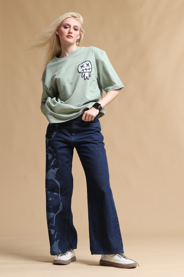 VOODOO UNTO YOU OLIVE OVERSIZED WOMEN'S T-SHIRT