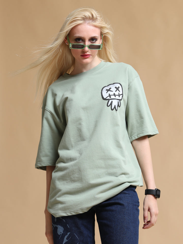 VOODOO UNTO YOU OLIVE OVERSIZED WOMEN'S T-SHIRT