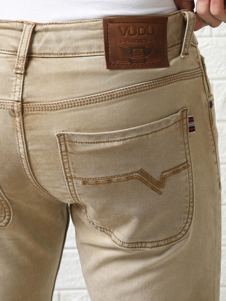 VUDUComfy Beige JeansComfort Fit