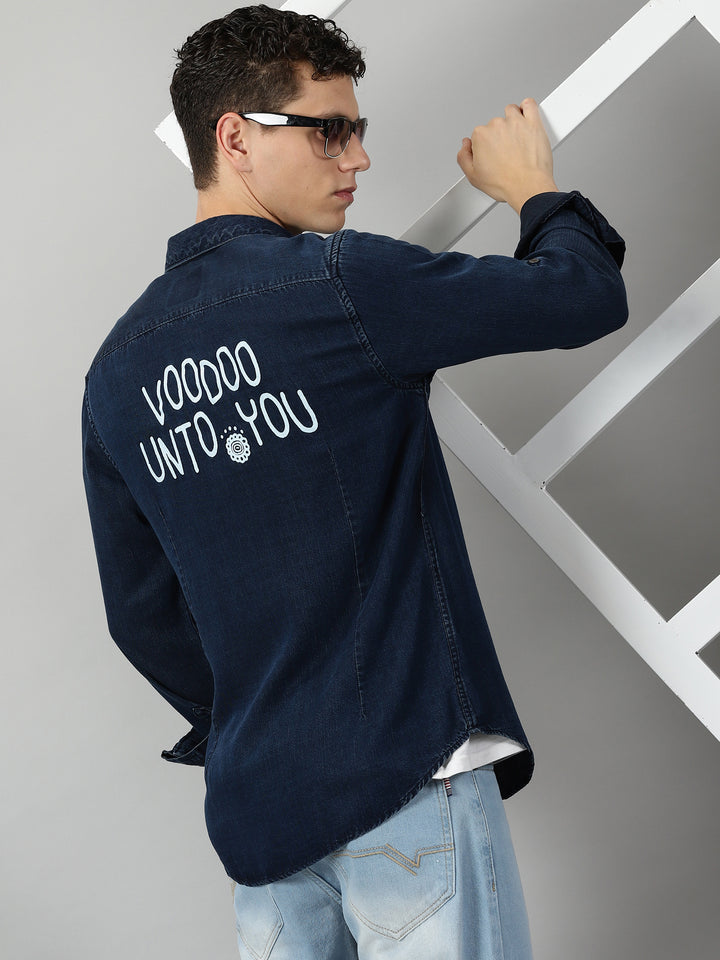 VUDUDenim Printed ShirtRegular Fit