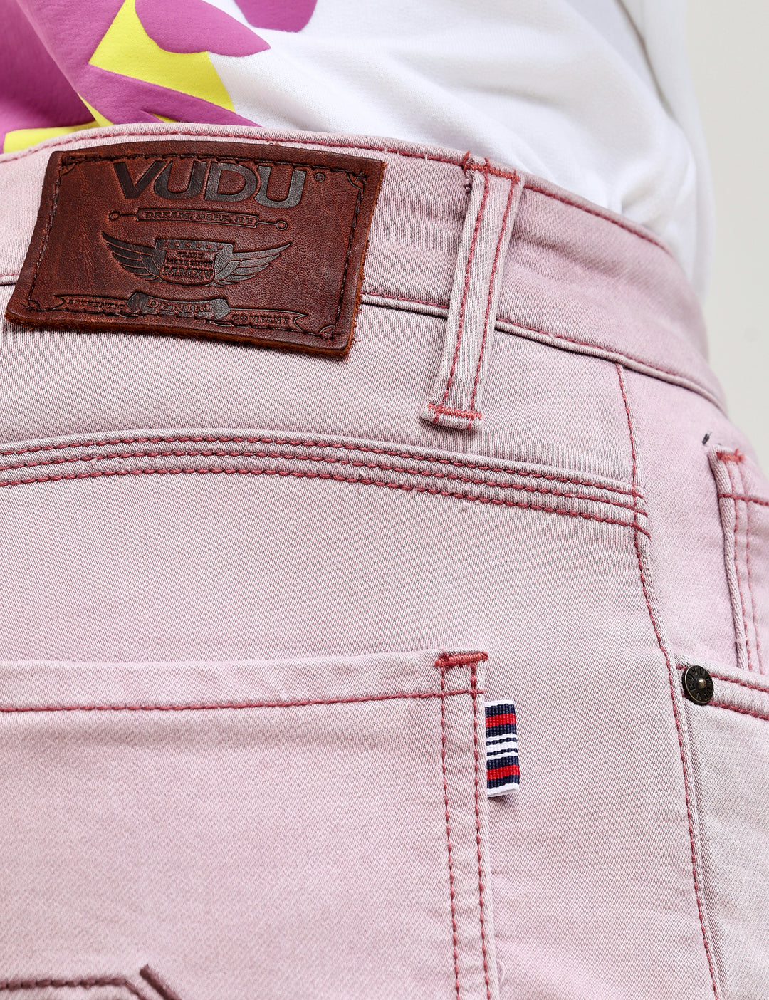 VUDULIGHT BURGUNDY EASE DENIMComfort Fit