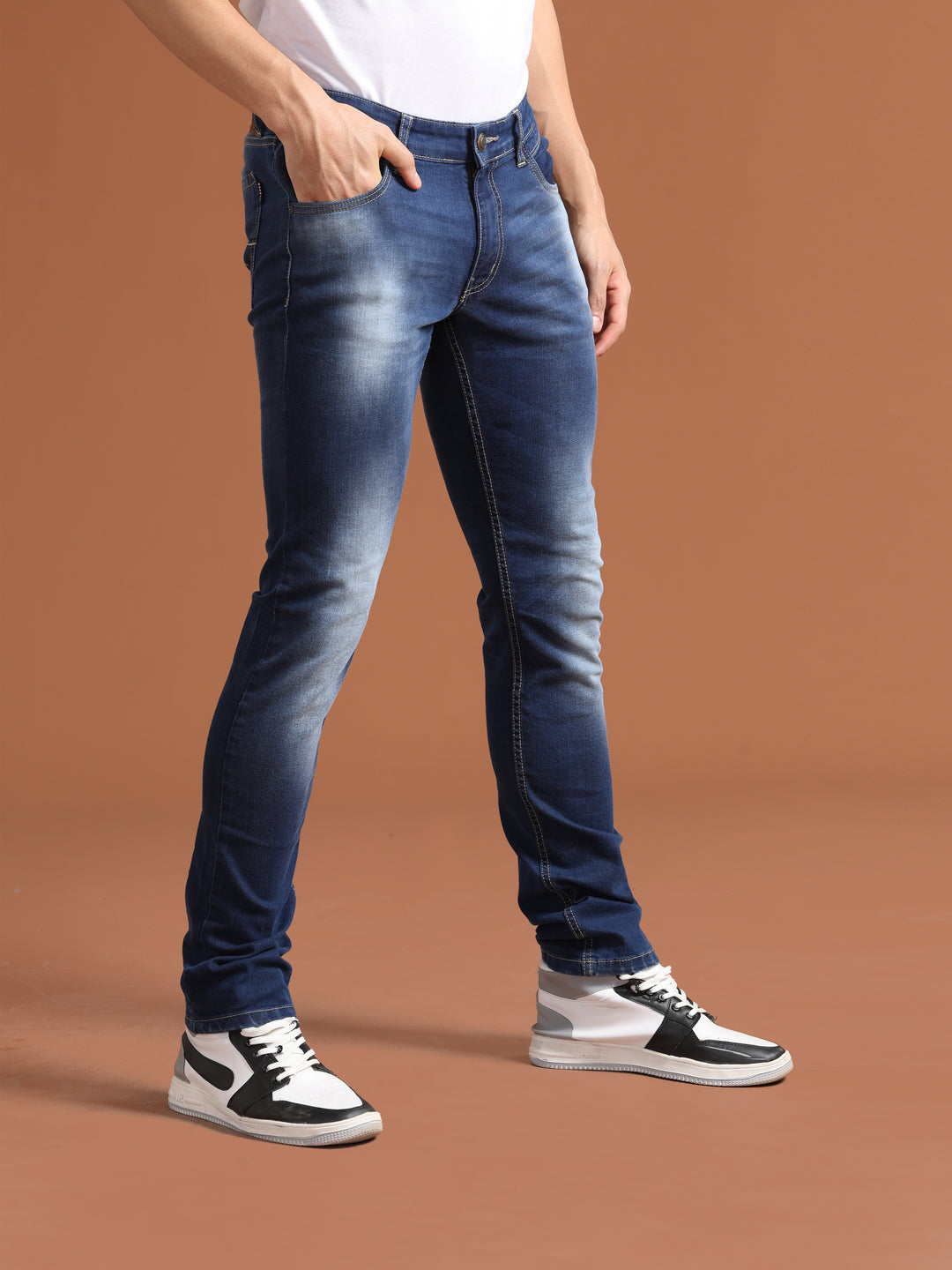 Vudu Men's Navy Blue Slim Fit Jeans
