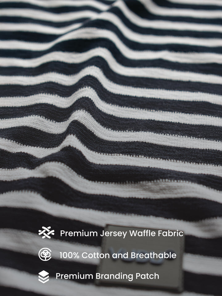 Classic Navy Striped Polo Tee
