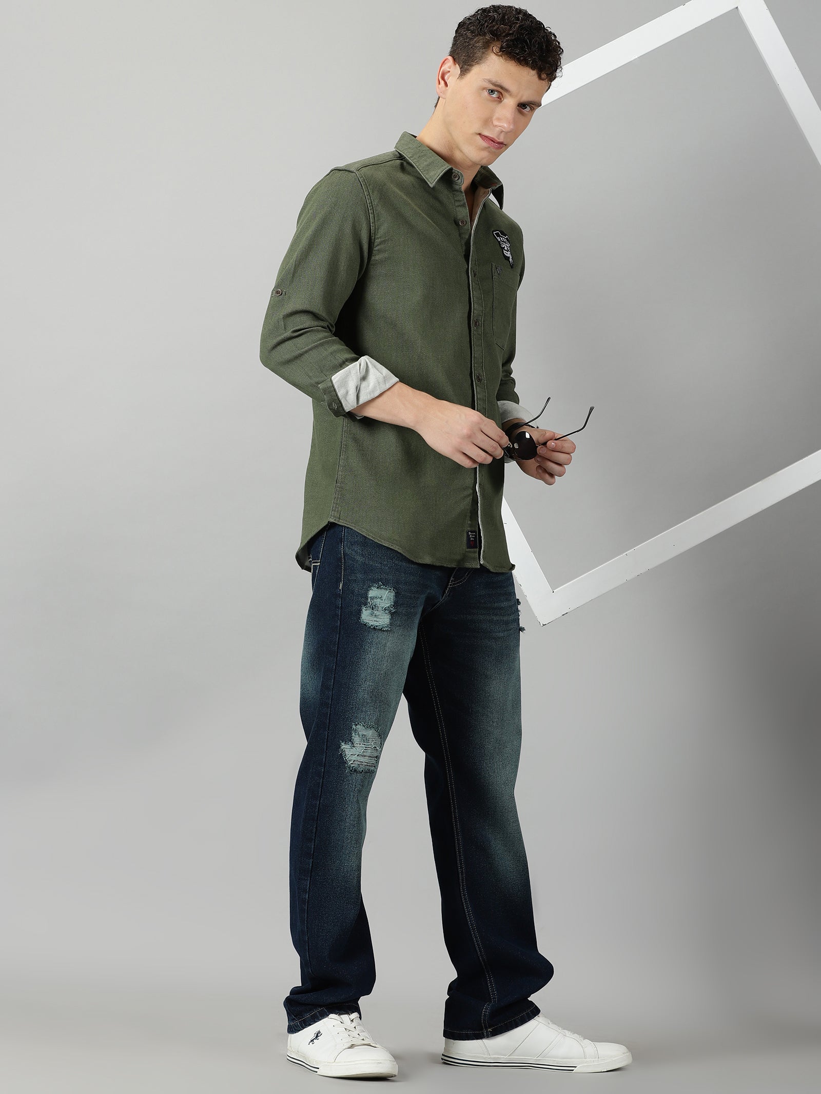 Olive Denim Shirt - Stylish \u0026 Versatile | VUDU