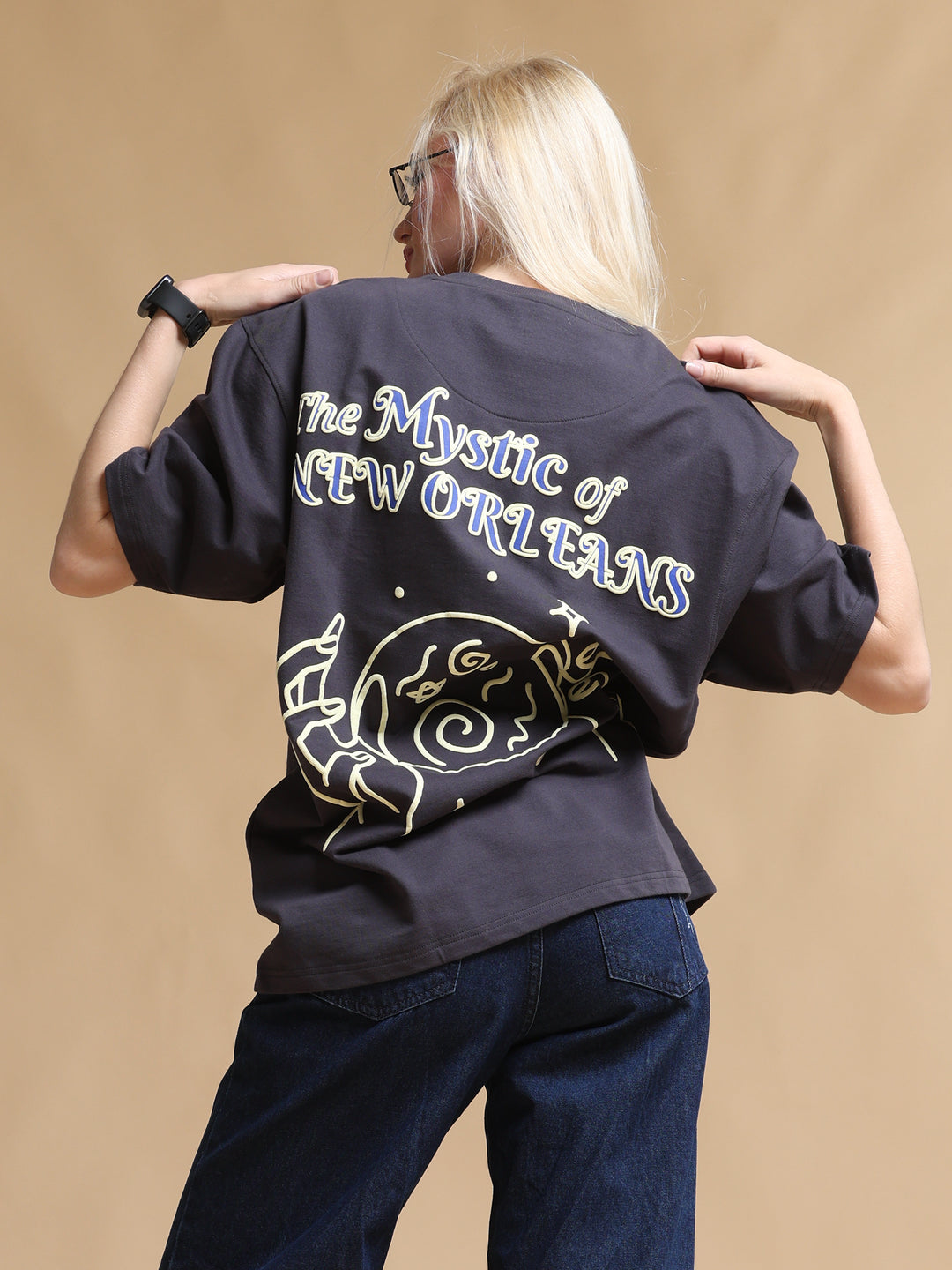 MYSTIC BLACK OVERSIZED WOMEN'S T-SHIRT
