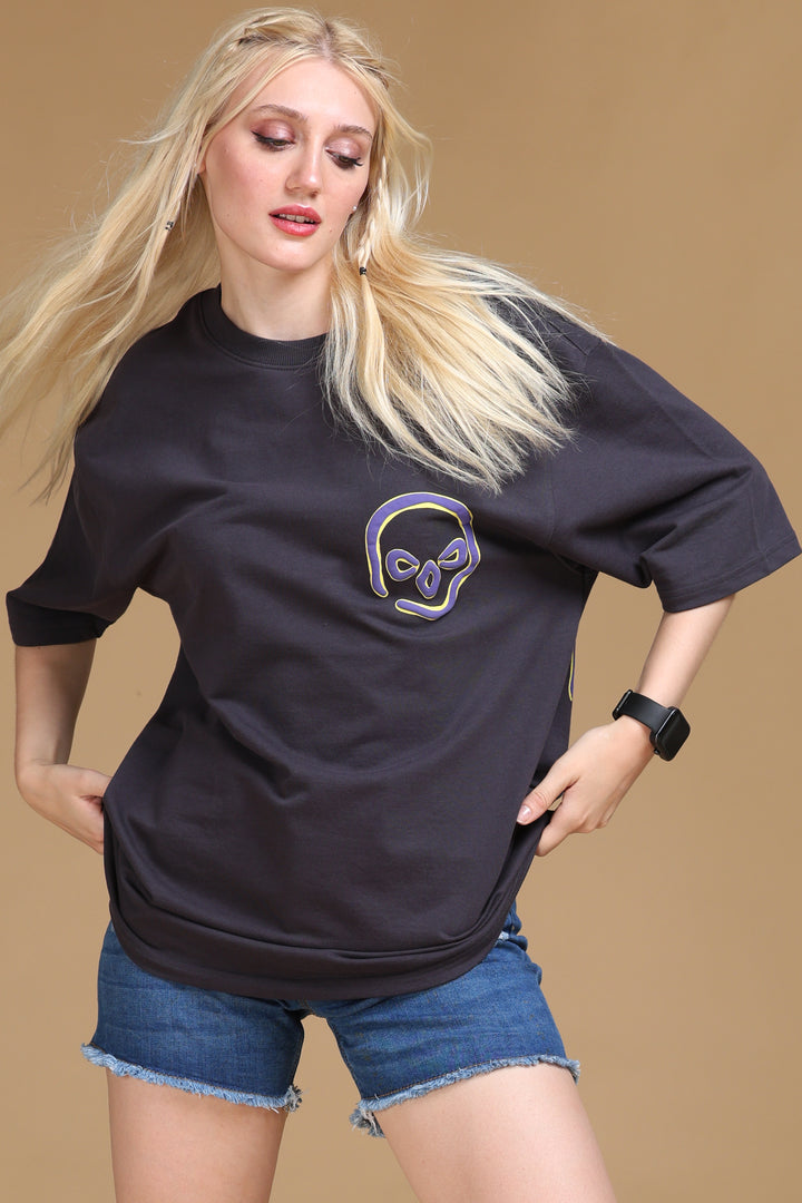 VOODOO BLUES BLACK OVERSIZED WOMEN'S T-SHIRT