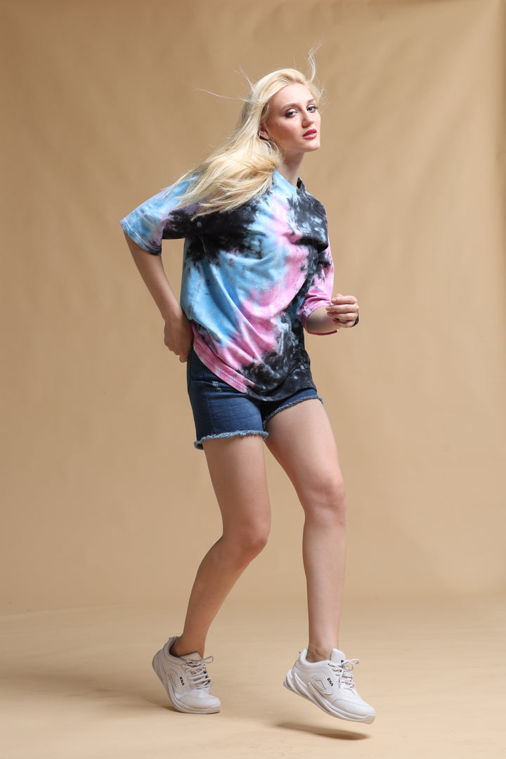 URBAN AURORA TIE-DYE OVERSIZED WOMEN'S T-SHIRT