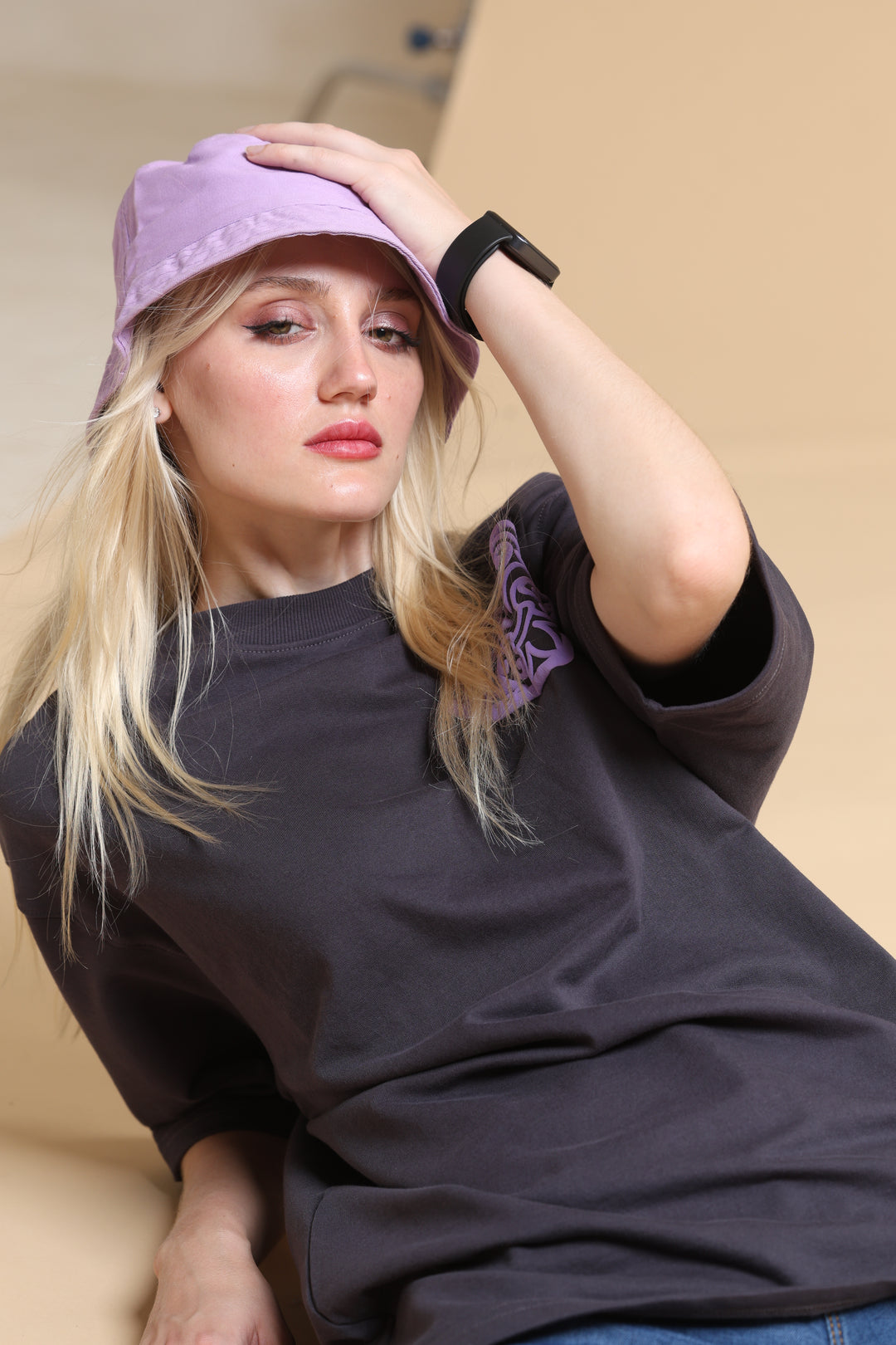 FLEURD' ORLEANS BLACK OVERSIZED WOMEN'S T-SHIRT