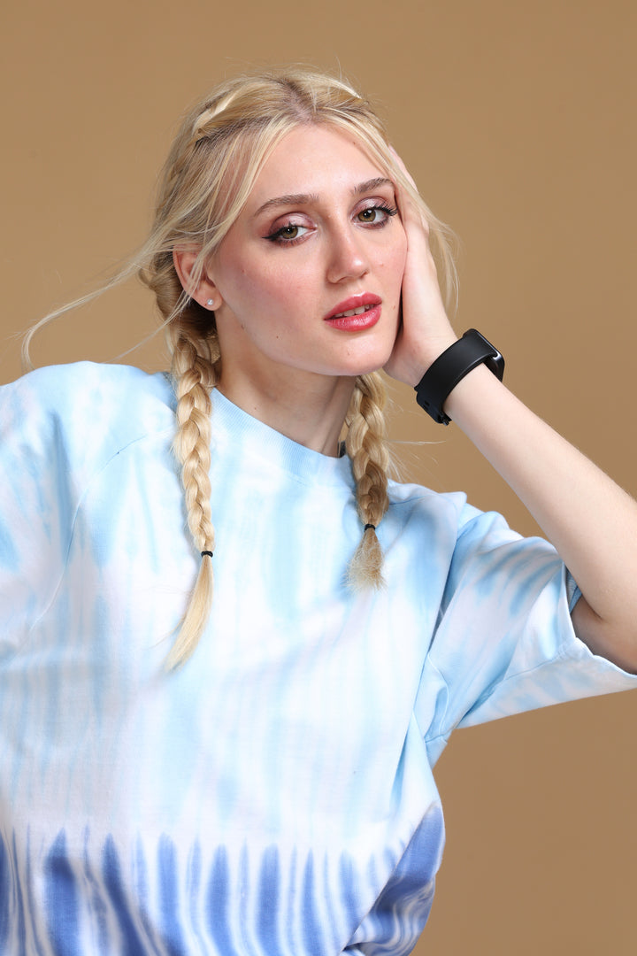 SKY WHISPER TIE-DYE OVERSIZED WOMEN'S T-SHIRT