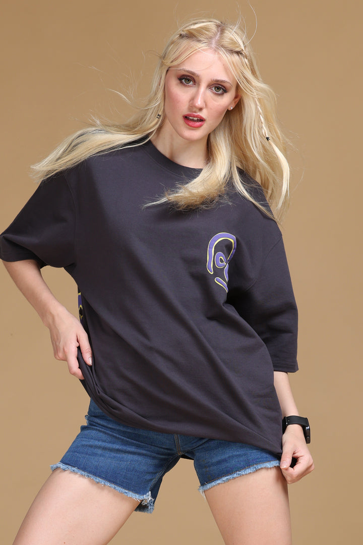 VOODOO BLUES BLACK OVERSIZED WOMEN'S T-SHIRT