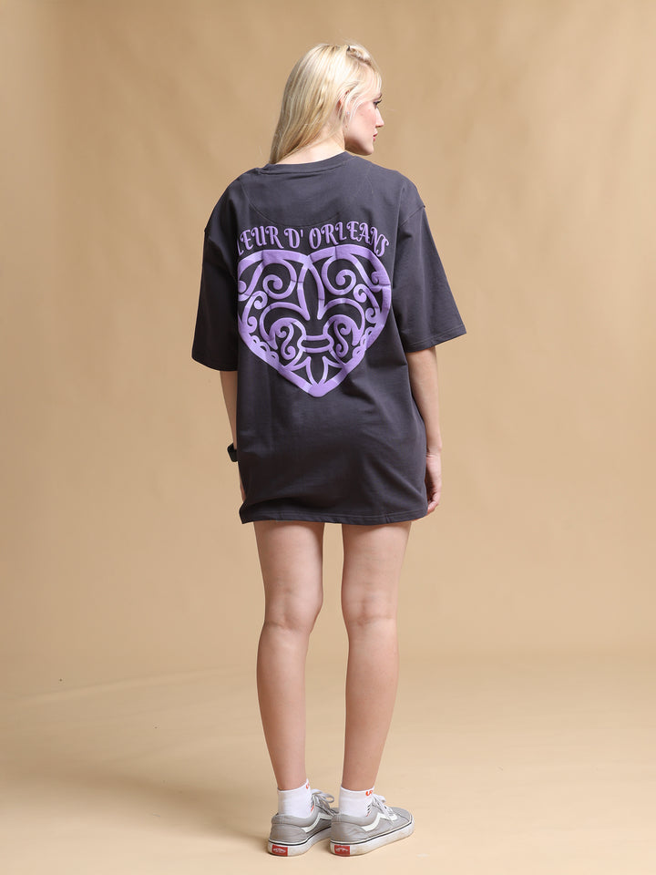 FLEURD' ORLEANS BLACK OVERSIZED WOMEN'S T-SHIRT