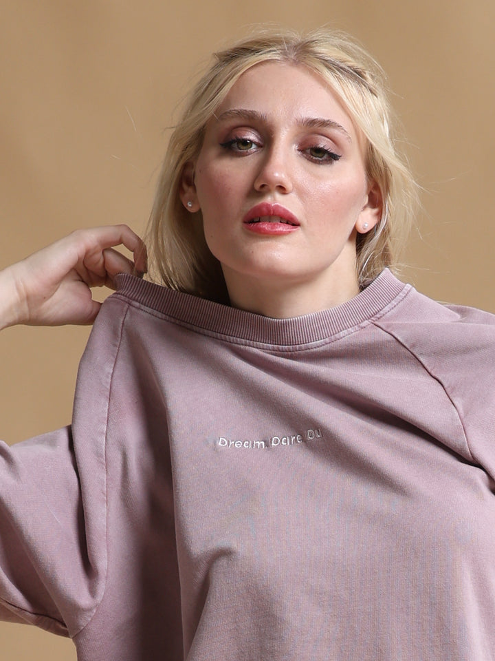 DESERT TAUPE ACID WASH OVERSIZED WOMEN'S T-SHIRT