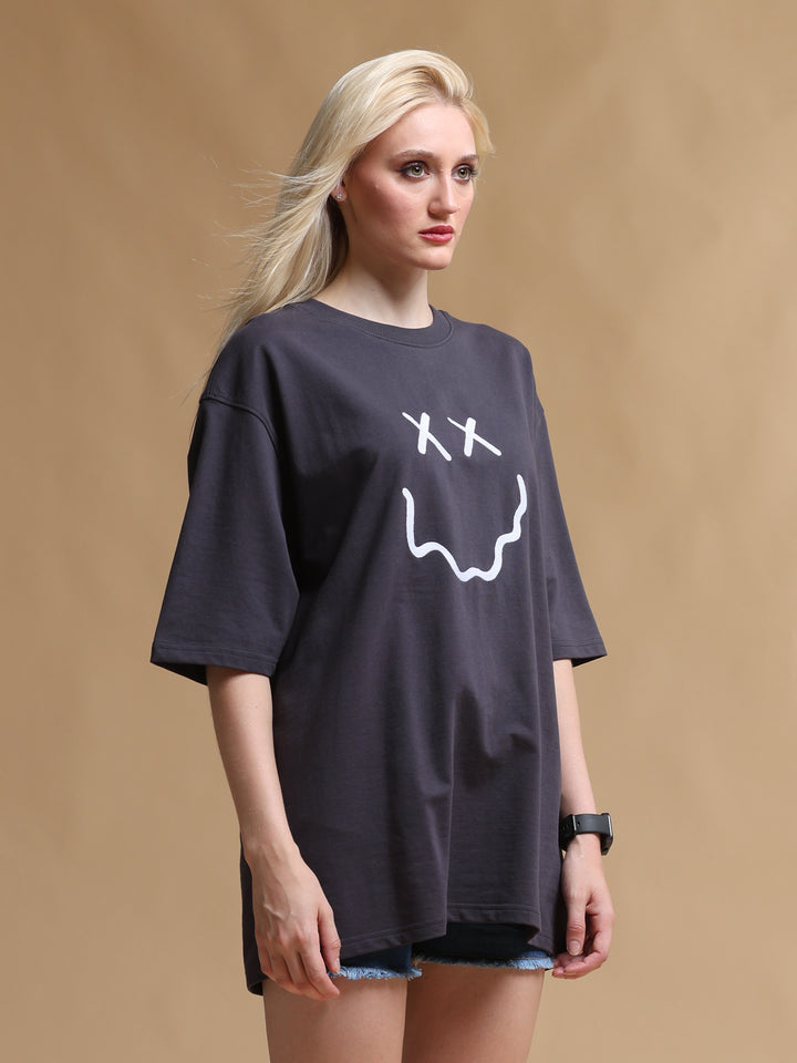 BLACK CREEP IT REAL OVERSIZED WOMEN'S T-SHIRT
