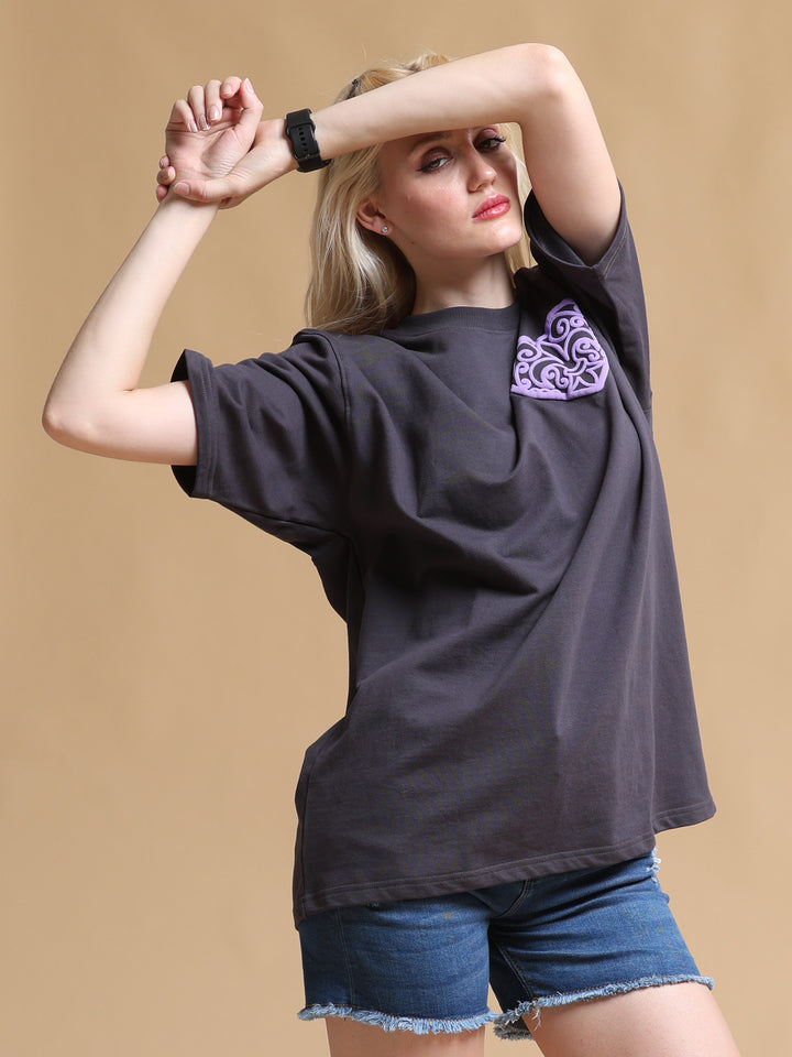 FLEURD' ORLEANS BLACK OVERSIZED WOMEN'S T-SHIRT