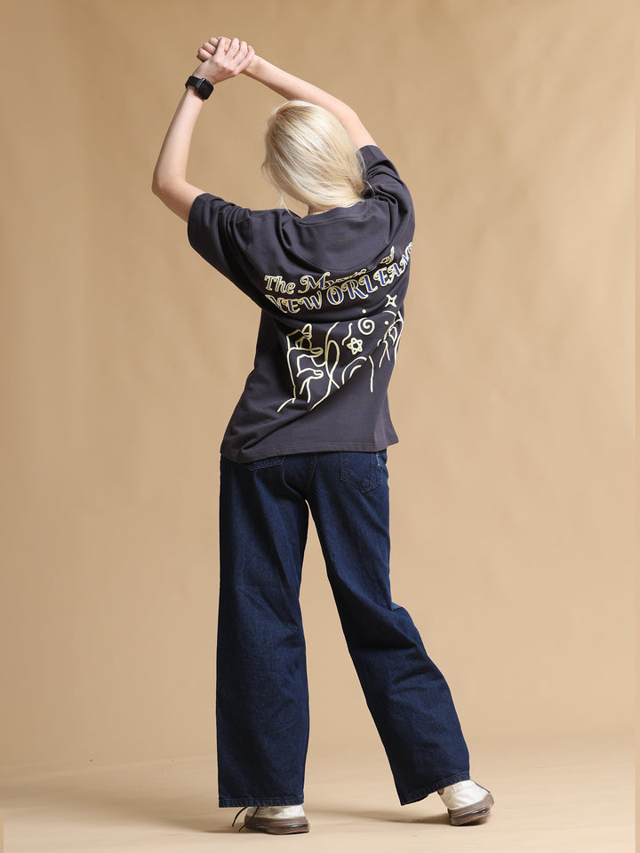 MYSTIC BLACK OVERSIZED WOMEN'S T-SHIRT