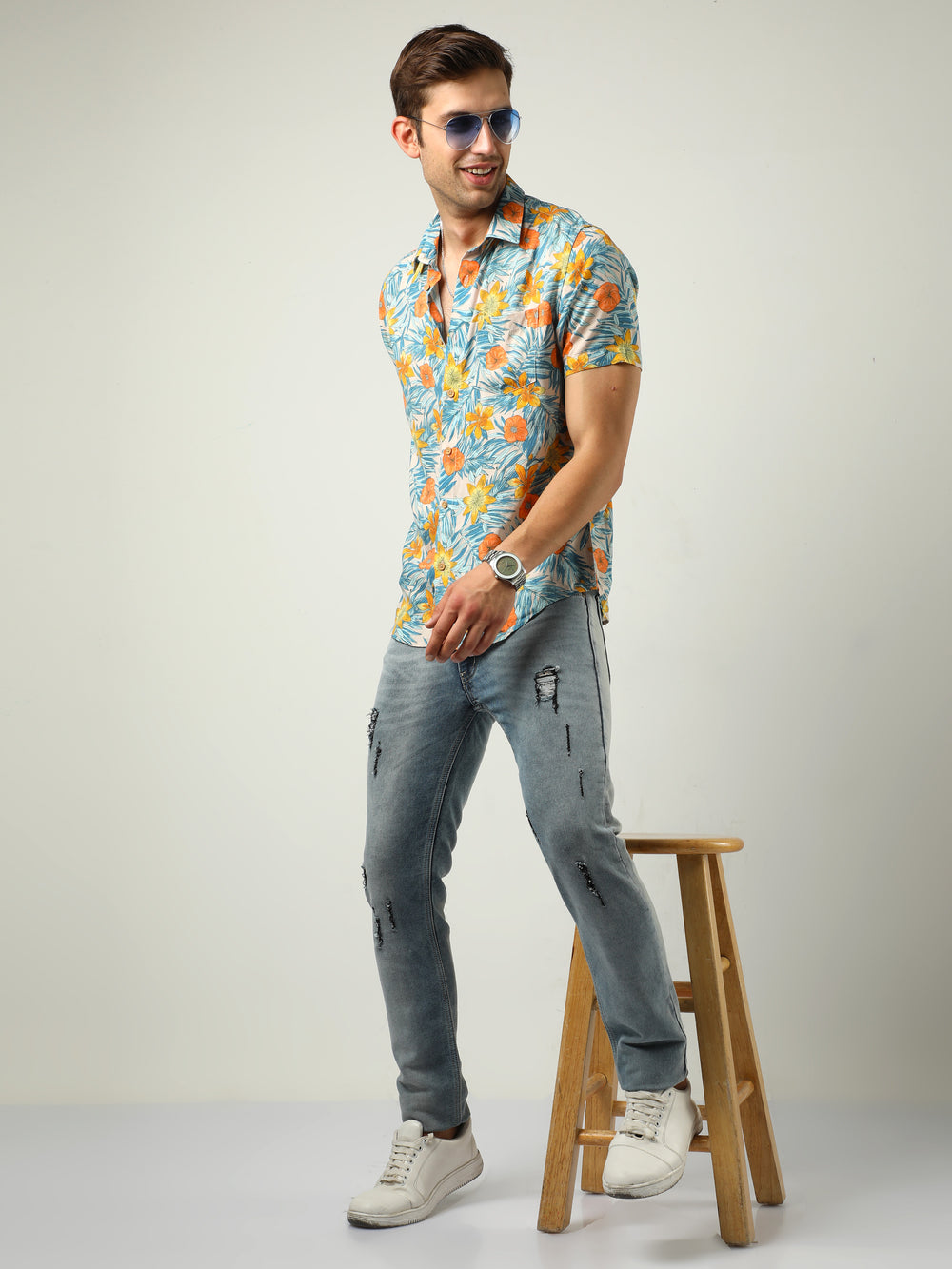VUDUSpruce Frayed DenimSlim Fit