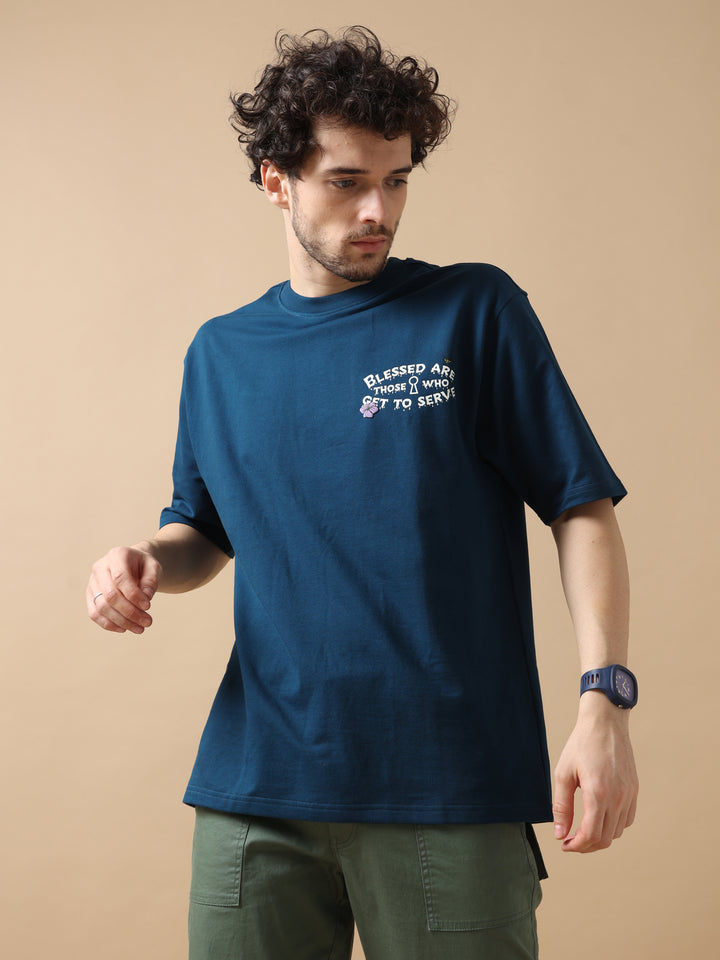 SKULL NAVY OVERSIZED T-SHIRT