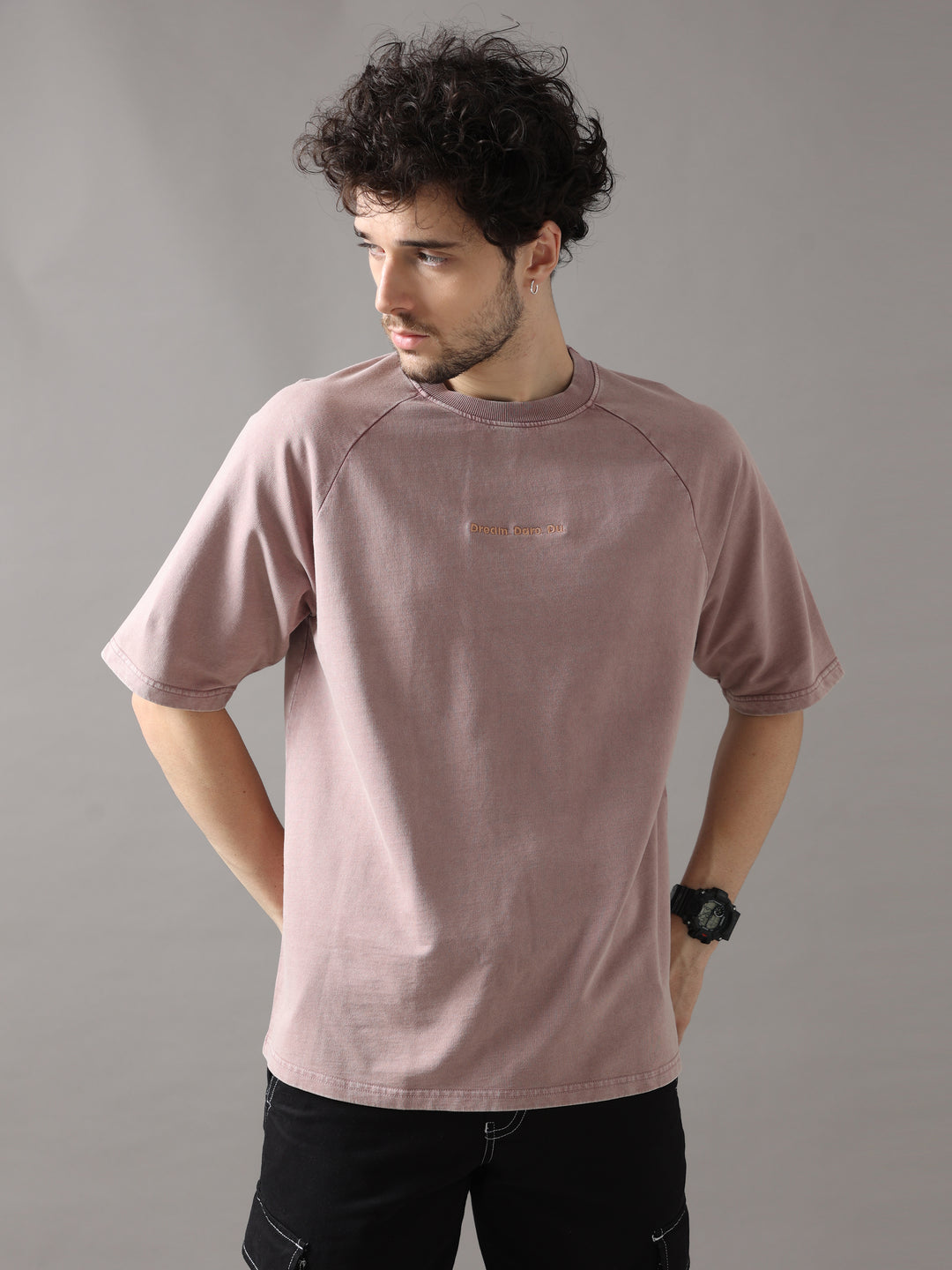 DESERT TAUPE ACID WASH OVERSIZED T-SHIRT