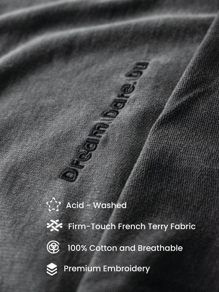 BLACK ACID WASH OVERSIZED T-SHIRT