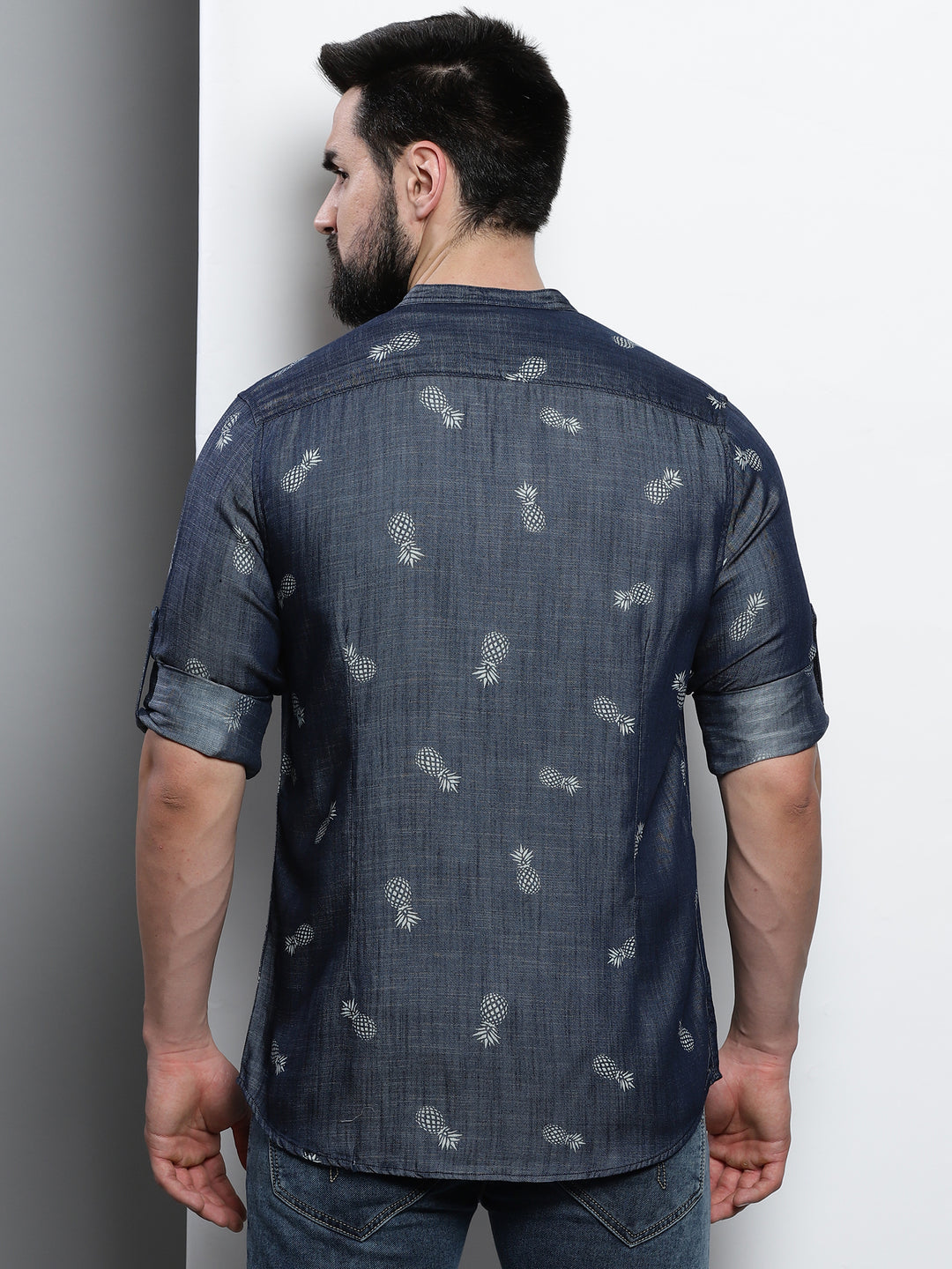 Pineapple Print Denim Shirt