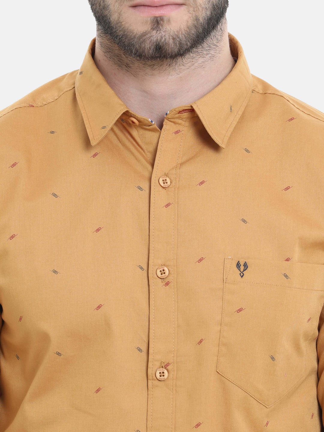 Mustard Abstract Print Shirt