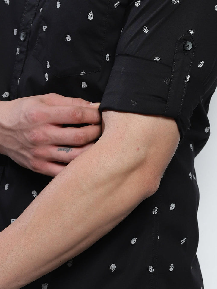 Black Skull Print Shirt