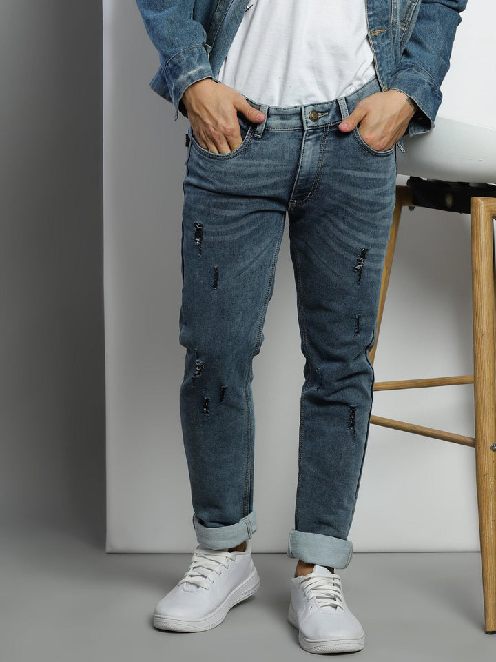 VUDUBlue textured denimSlim Fit