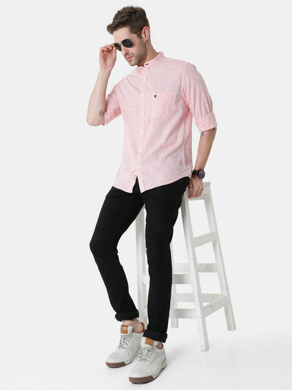 Pink Horizontal Stripe Shirt
