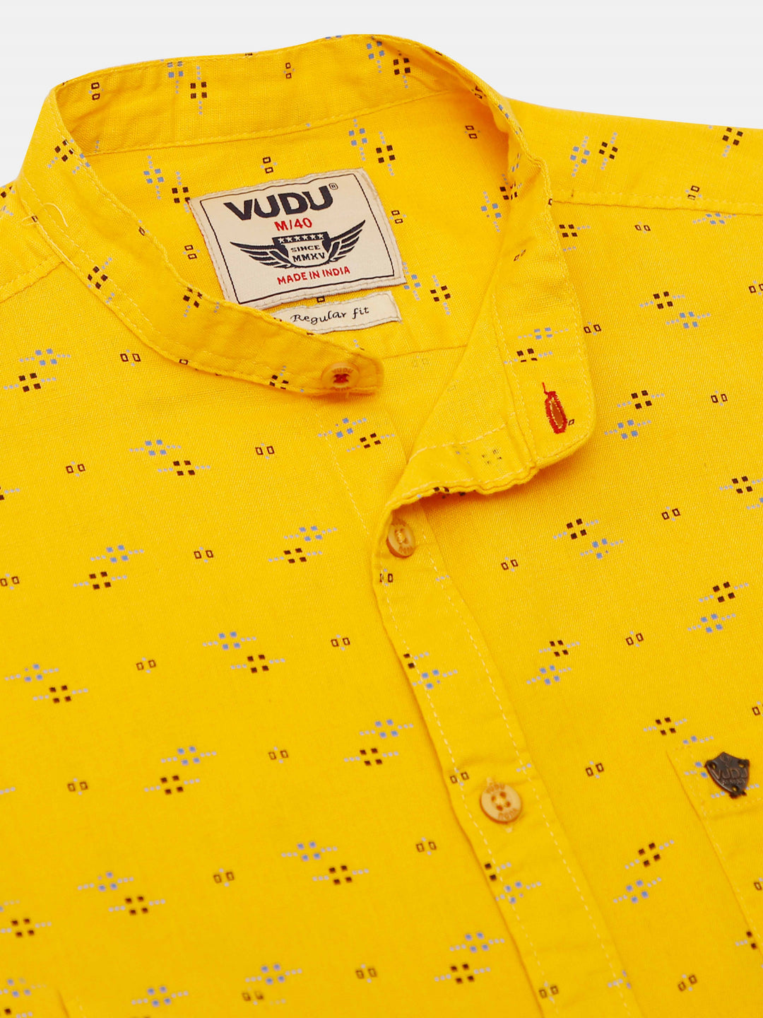 Geometric Print Mustard Shirt