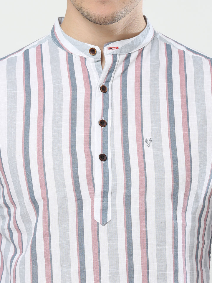 Linen Pink Striped Shirt