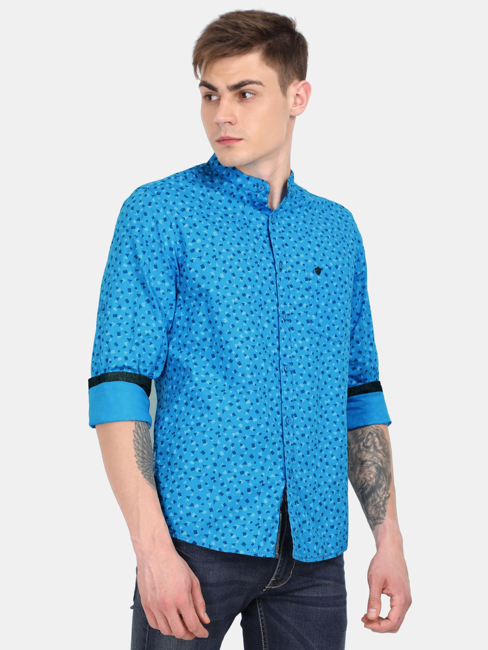 Blue Abstract Print Shirt